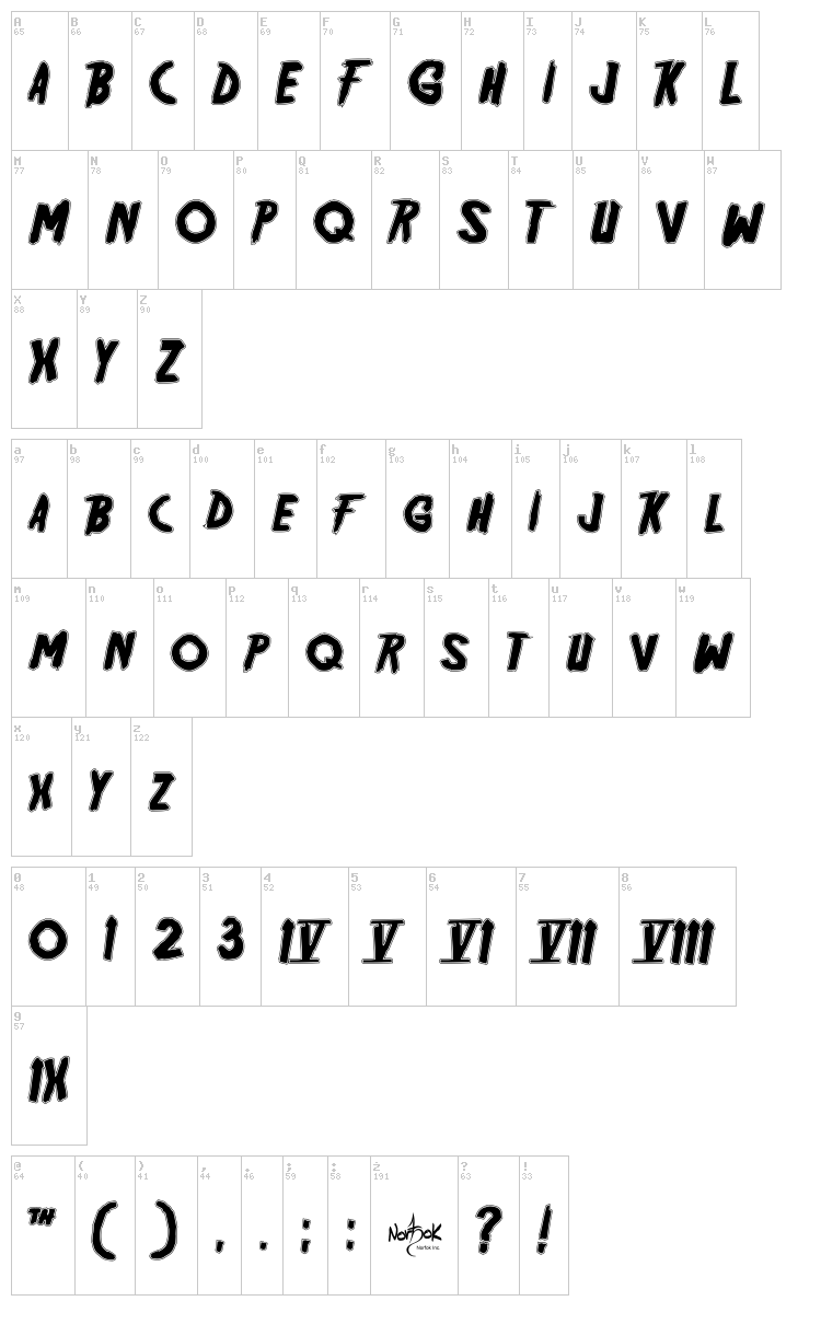 Friday 13 font map